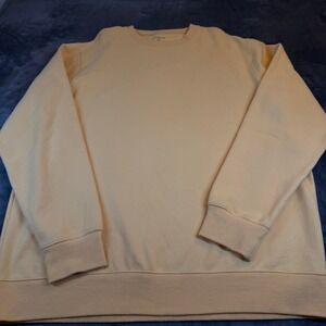 Croft & Barrow Mens XLT Pale Yellow Crewneck Sweatshirt Fleece Pullover Tall